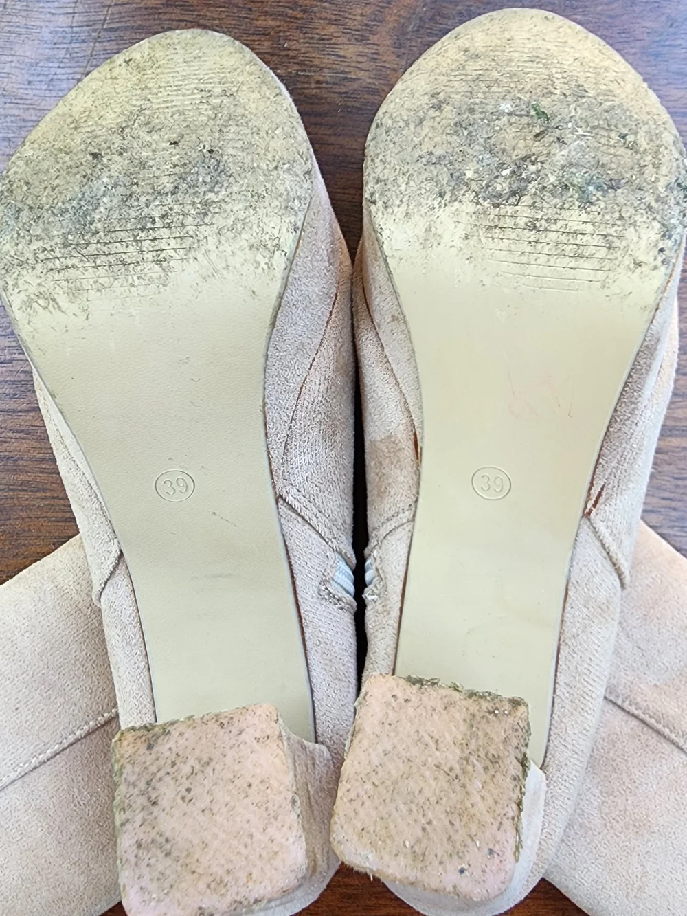 Taupe Faux Suede Concealed Platform Ankle Booties Side Zip Heeled Boots [8.5/39]